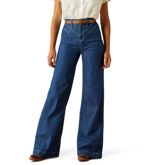 Ariat Womens Westie Yoke Ultra High Rise Wide Regular Leg Jeans