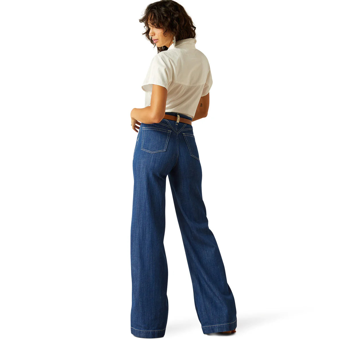 Ariat Womens Westie Yoke Ultra High Rise Wide Regular Leg Jeans