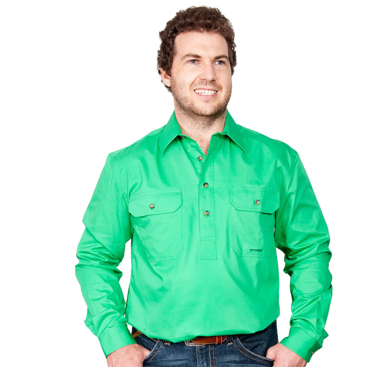 Just Country Mens Cameron 1/2 Button L/s Shirt