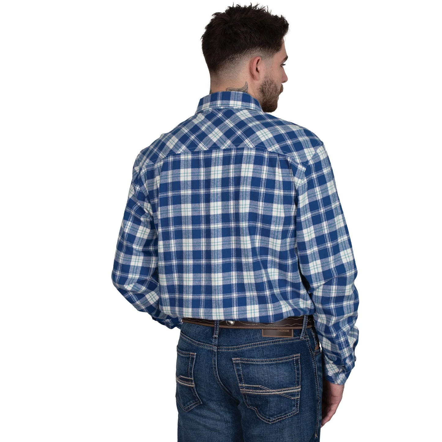Just Country Mens Evan Full Button L/S Flannelette Workshirt