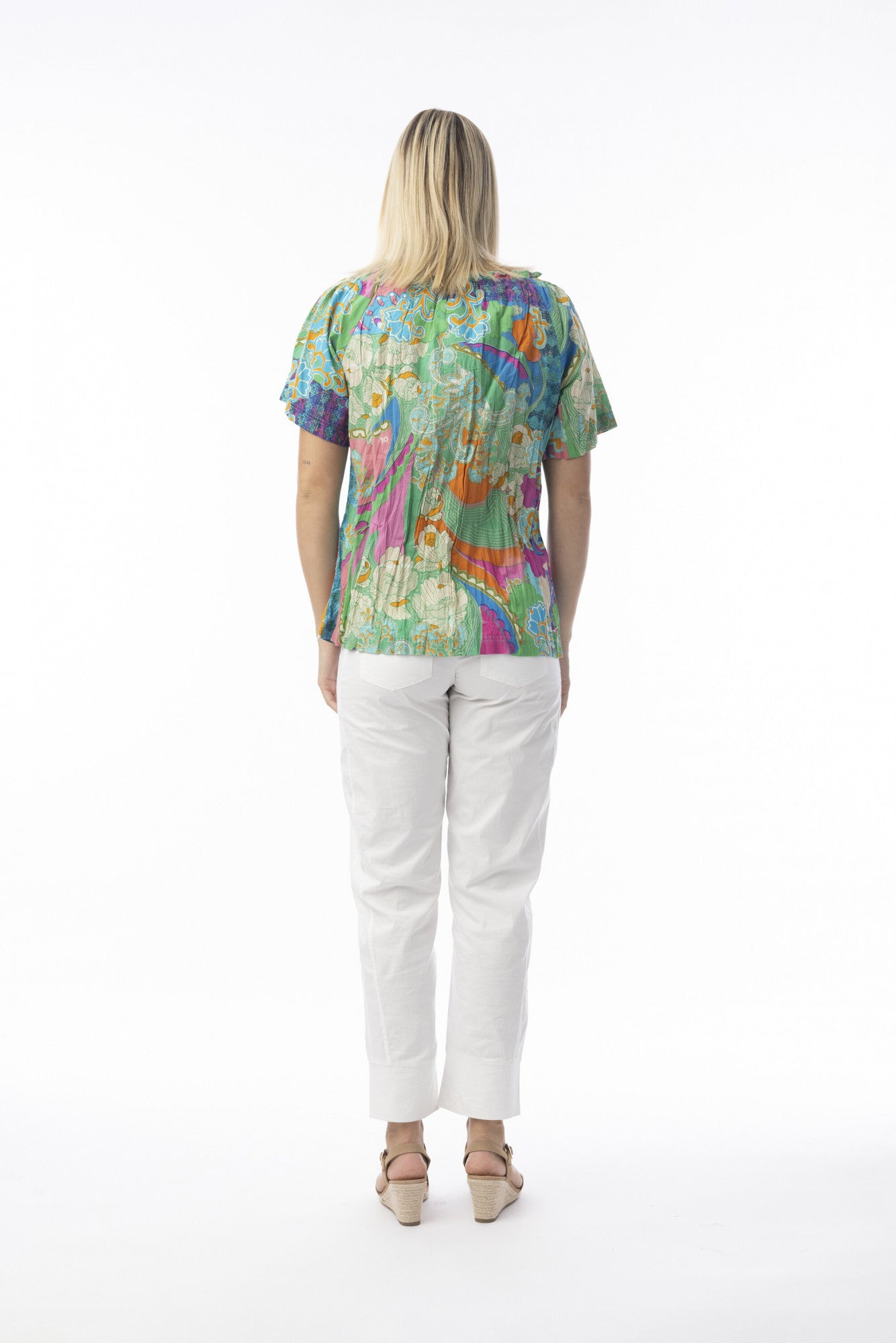 Orientique Womens Santa Cruz S/S Tie Top