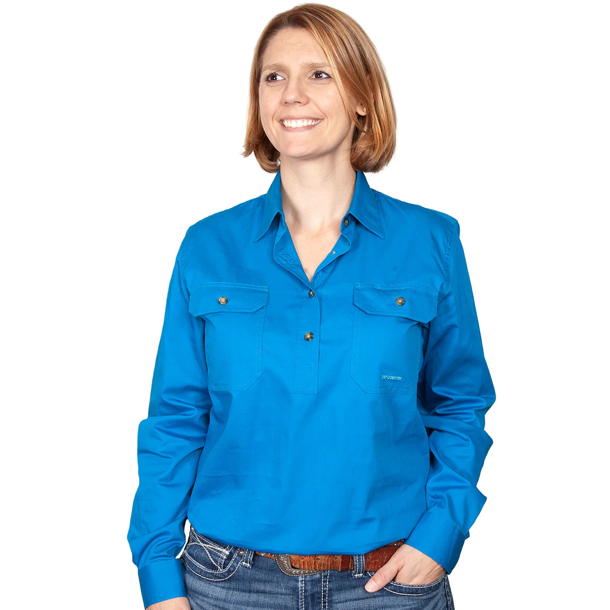 Just Country Womens Jahna 1/2 Button L/s Shirt
