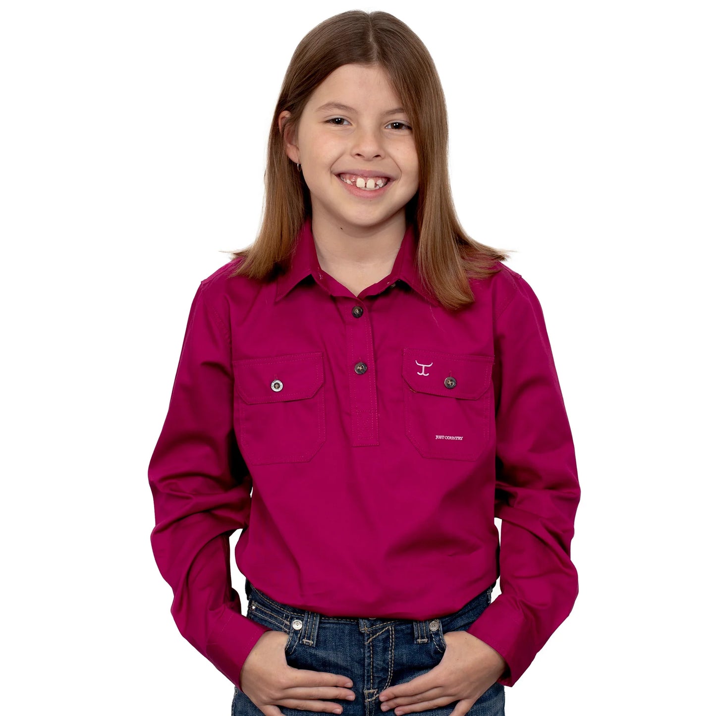 Just Country Kids Kenzie 1/2 Button L/s Shirt