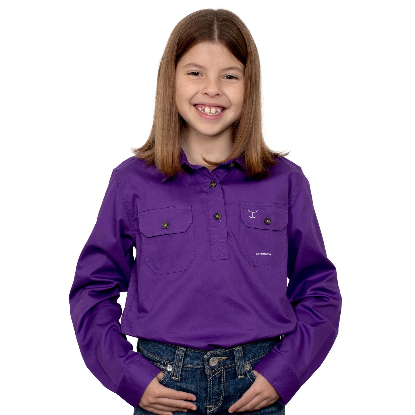 Just Country Kids Kenzie 1/2 Button L/s Shirt