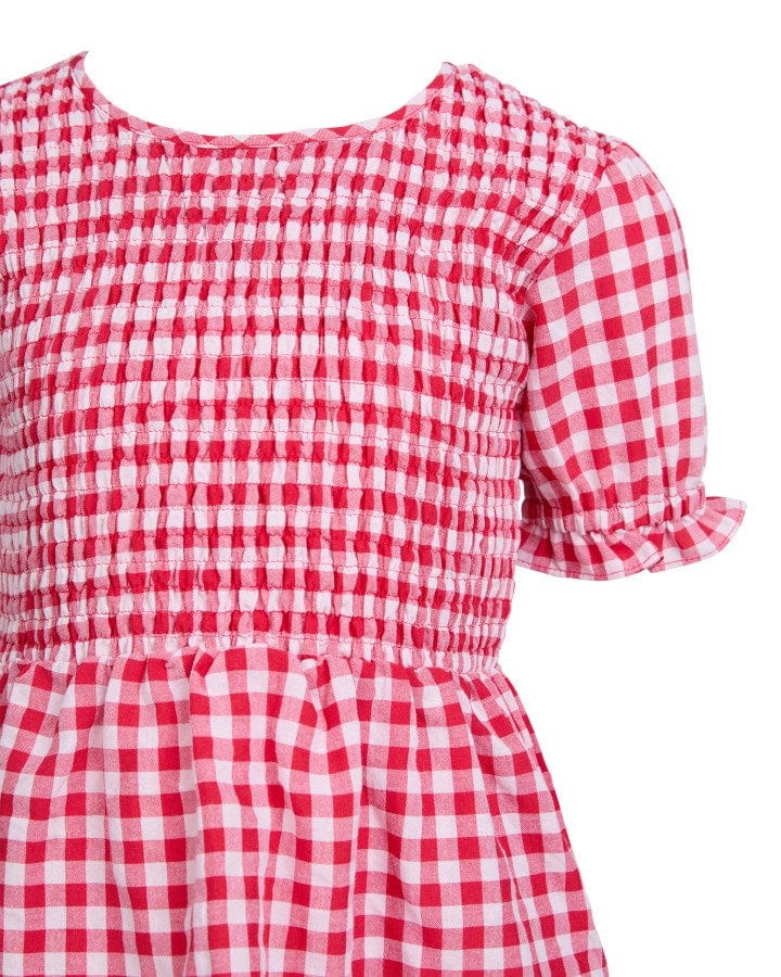 Eve Girl Elsa Gingham Shirred Dress
