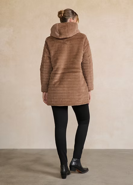 Holmes + Fallon Womens Reversible Faux Fur Puffer