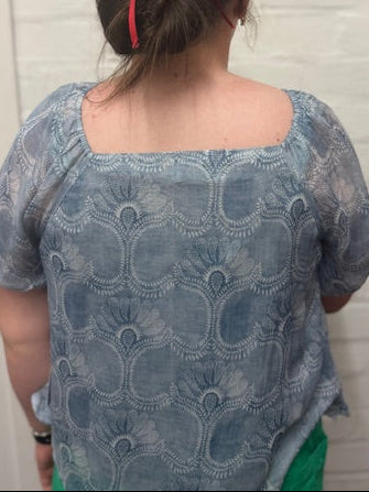 Holmes + Fallon Womens Square Neck Blouse