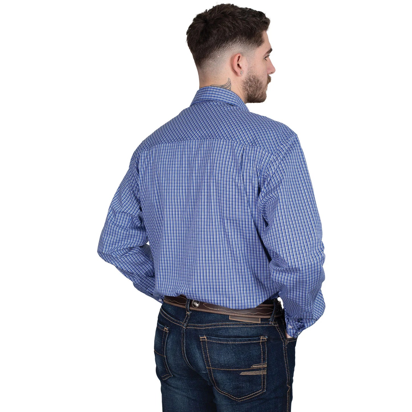 Just Country Mens Austin Full Button Print L/S Workshirt