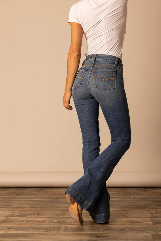 Kimes Womens Jennifer Ultra High Rise Flare 36 Leg Jeans