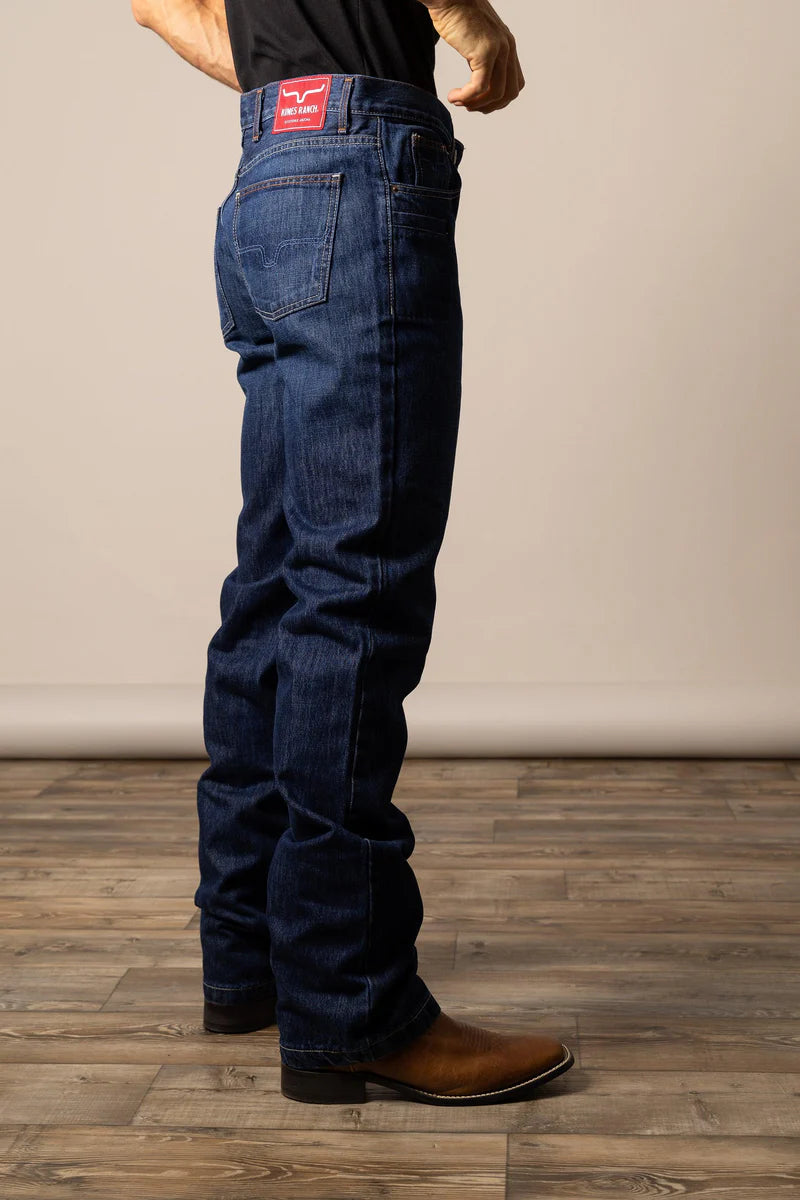 Kimes Mens Dillon Mid/Low Rise Relaxed Thigh Wide Boot Cut 32 Leg Jeans