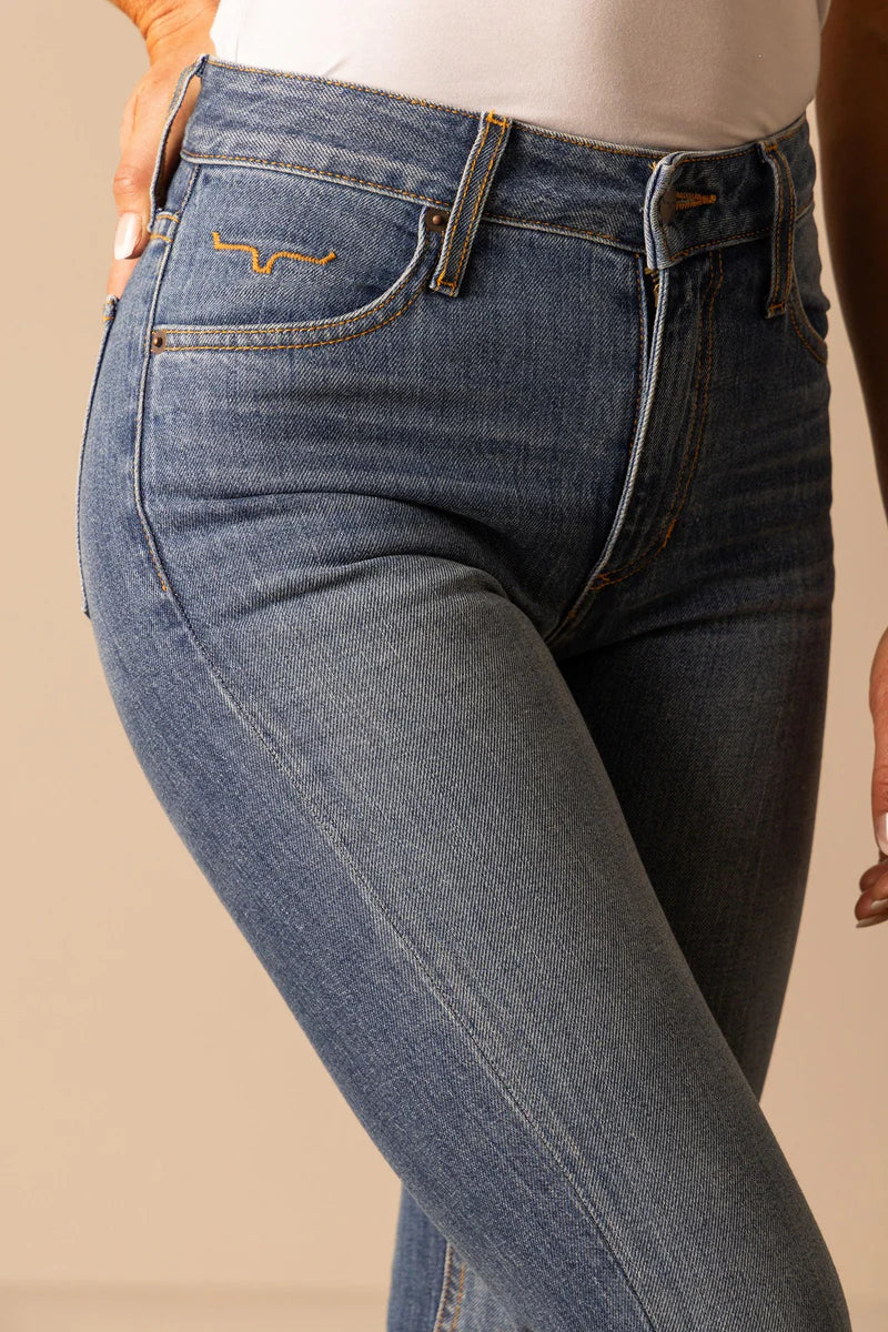 Kimes Womens Jennifer Ultra High Rise Flare 36 Leg Jeans