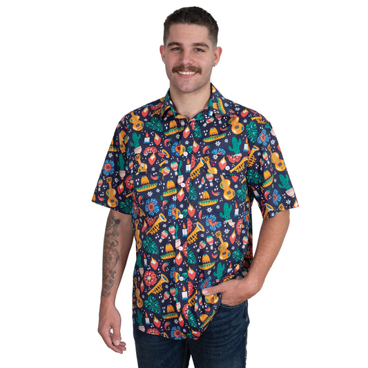 Just Country Mens Jordan Full Button S/S Print Workshirt
