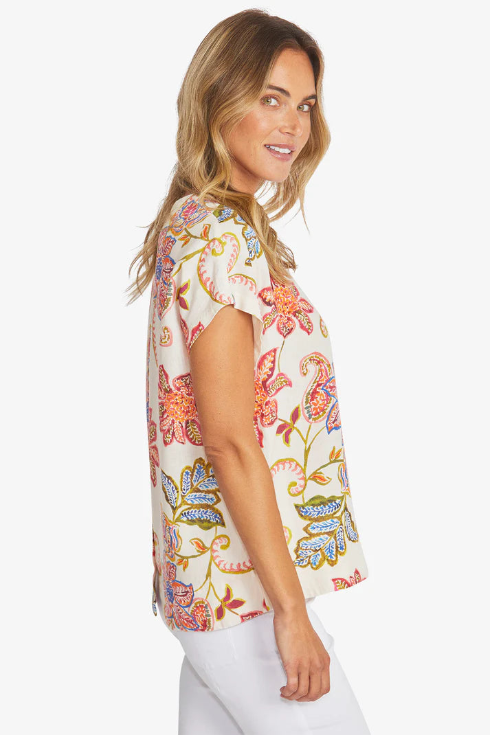 Ping Pong Womens Pascale Button Back Top