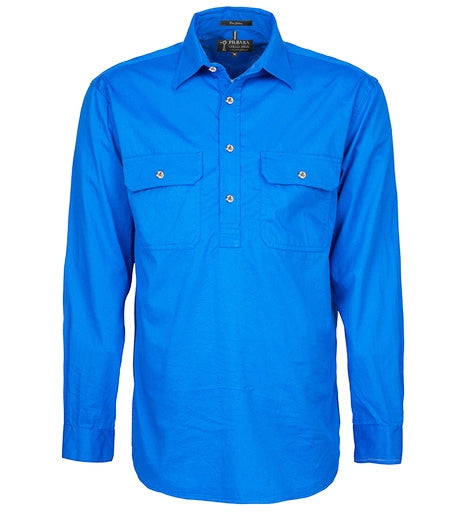 Pilbara Mens 1/2 Button L/s Shirt