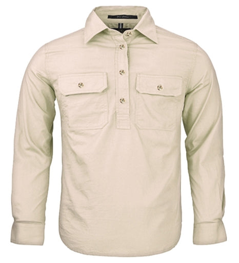 Pilbara Kids 1/2 Button L/s Shirt