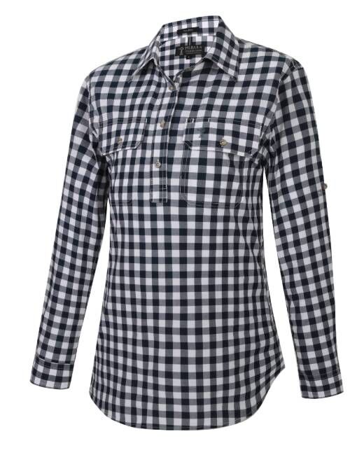 Pilbara Womens Y/D Check Closed Front L/S Shirt