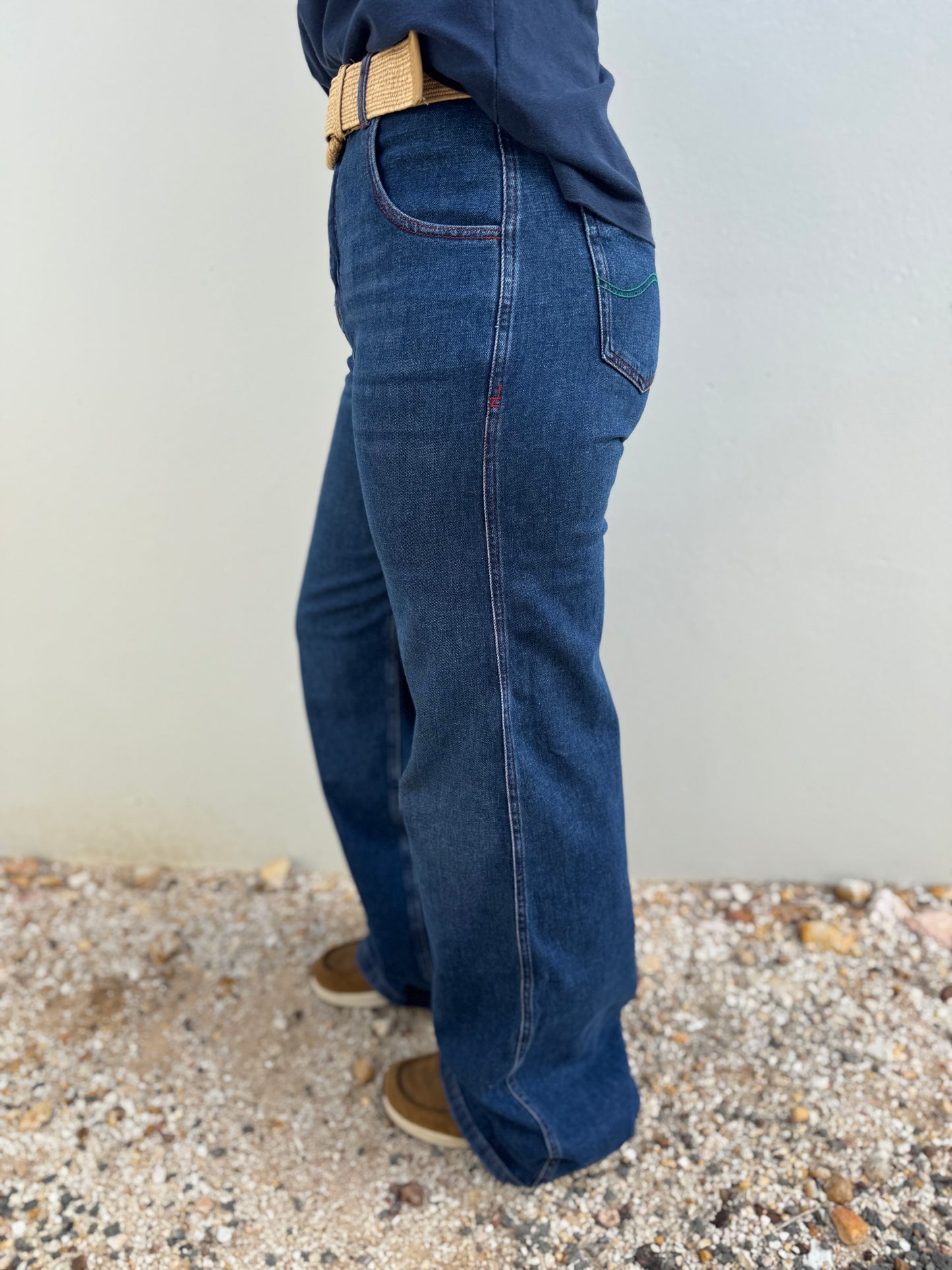 S.Kidman Womens Yarra High Waist Wide Leg Jeans
