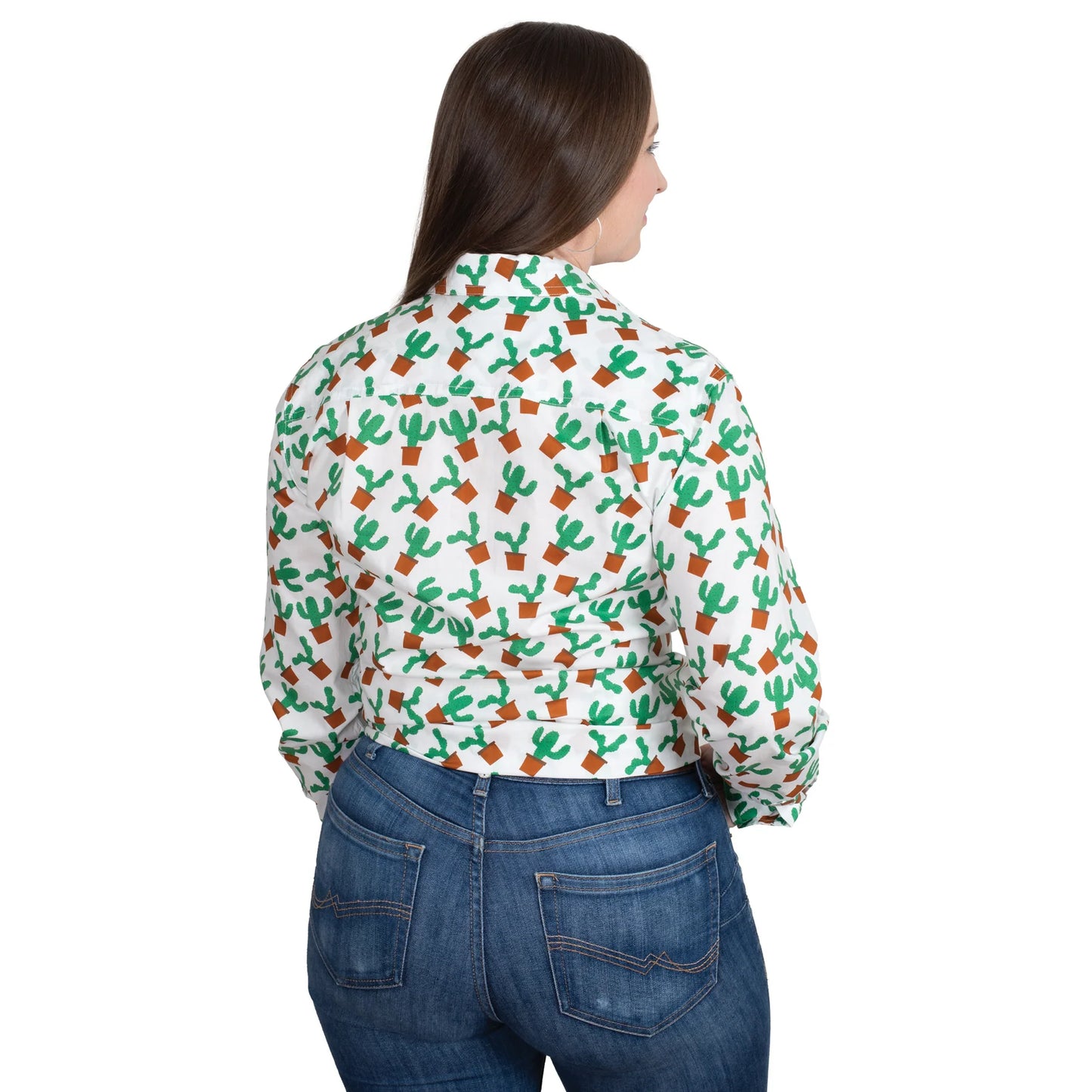 Just Country Womens Abbey Full Button L/S Print Workshirt