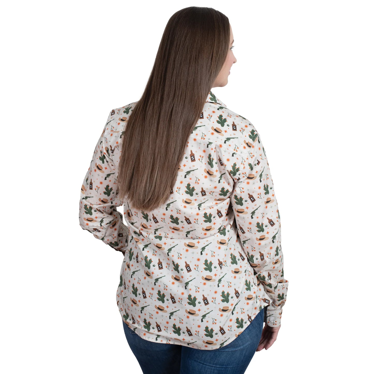 Just Country Womens Abbey Full Button L/S Print Workshirt