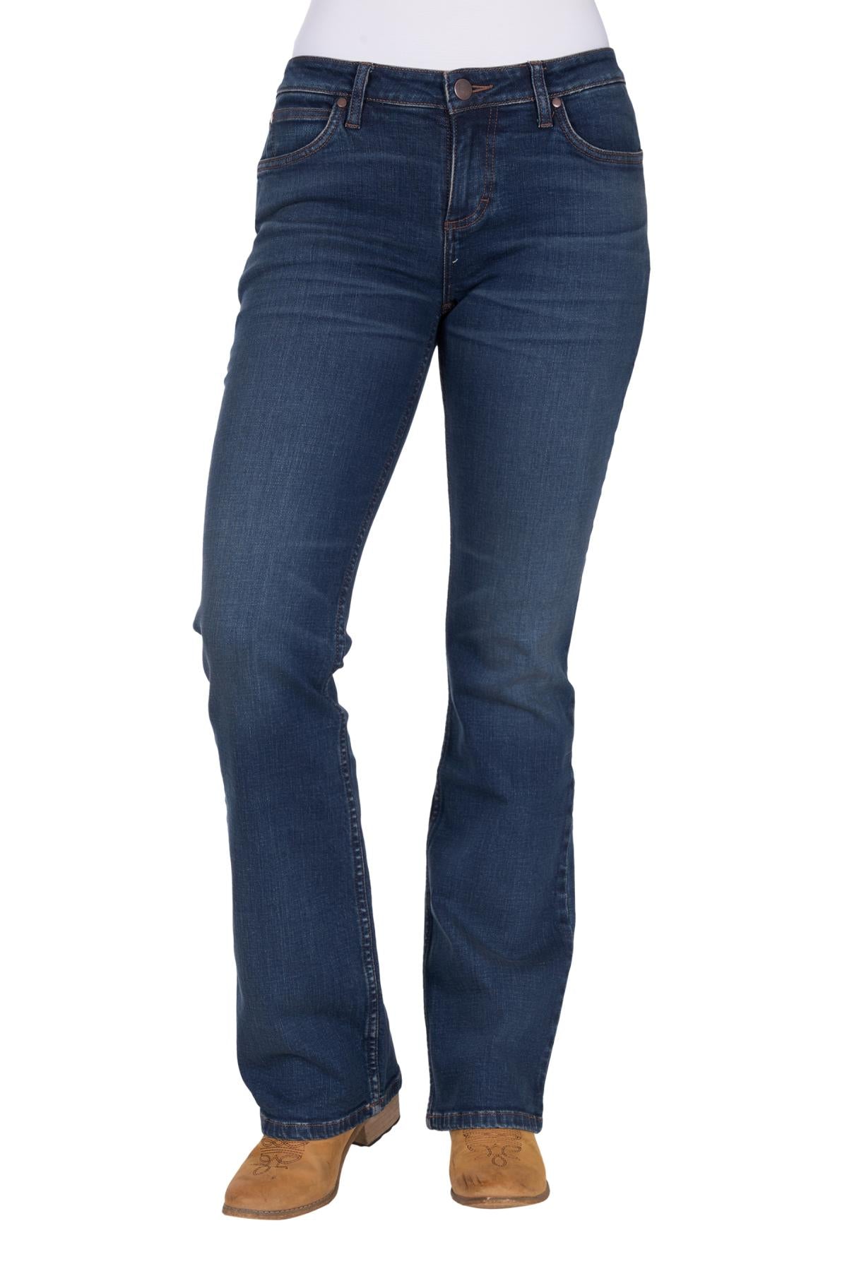 Wrangler Womens Mae Jane Mid Rise Boot Cut 34L Jeans