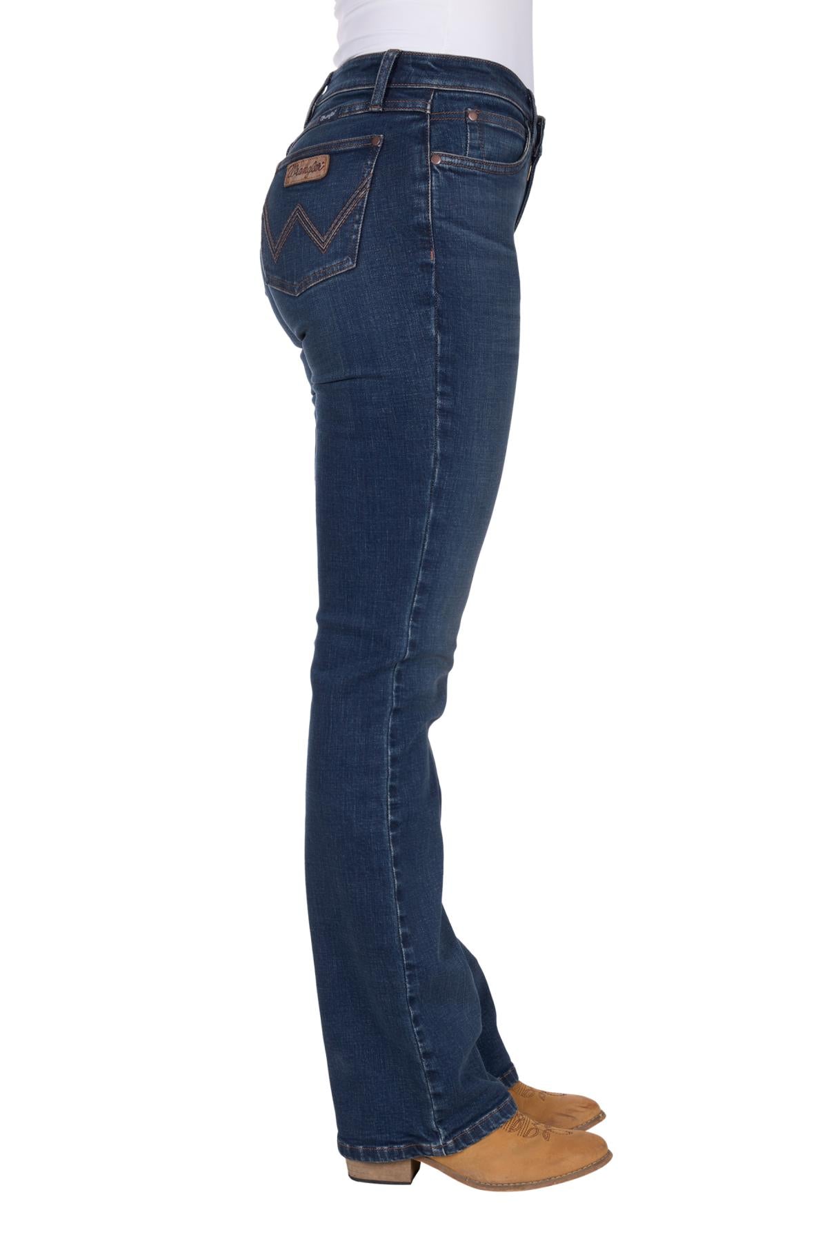 Wrangler Womens Mae Jane Mid Rise Boot Cut 34L Jeans