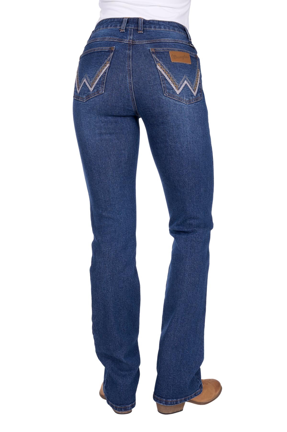 Wrangler Womens Laura High Rise Boot Cut Jeans