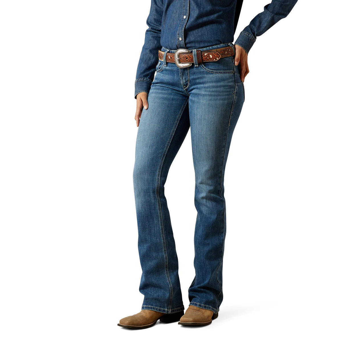 Ariat Womens Aisha Mid Rise Boot Cut Jeans