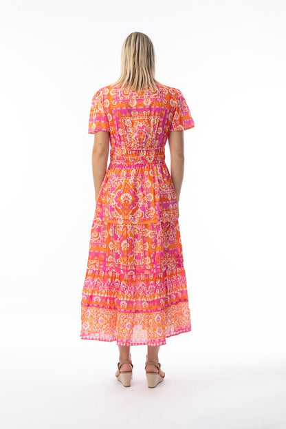 Orientique Womens Montevideo Midi S/S Dress