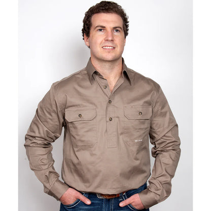 Just Country Mens Cameron 1/2 Button L/s Shirt