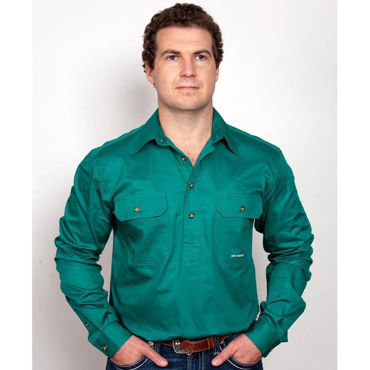 Just Country Mens Cameron 1/2 Button L/s Shirt