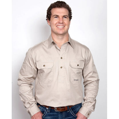 Just Country Mens Cameron 1/2 Button L/s Shirt