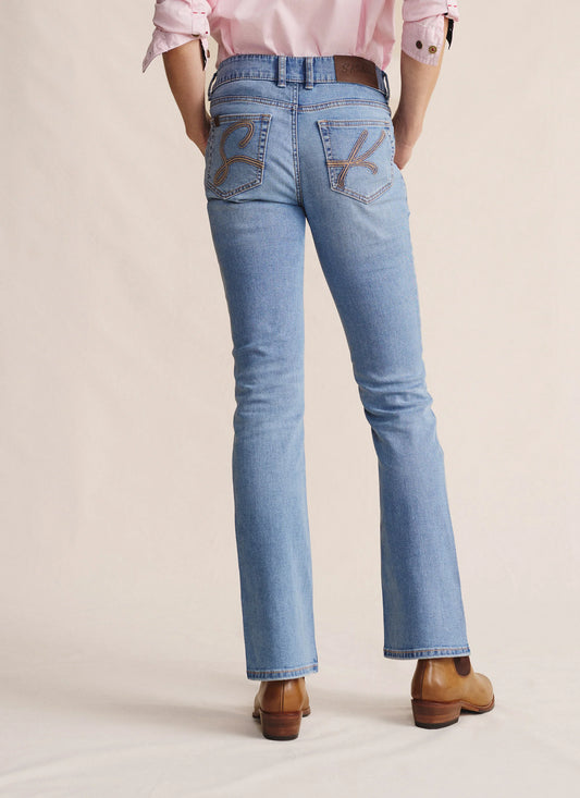 S.Kidman Womens Bimbi Mid Rise Boot Cut Regular Leg Jeans