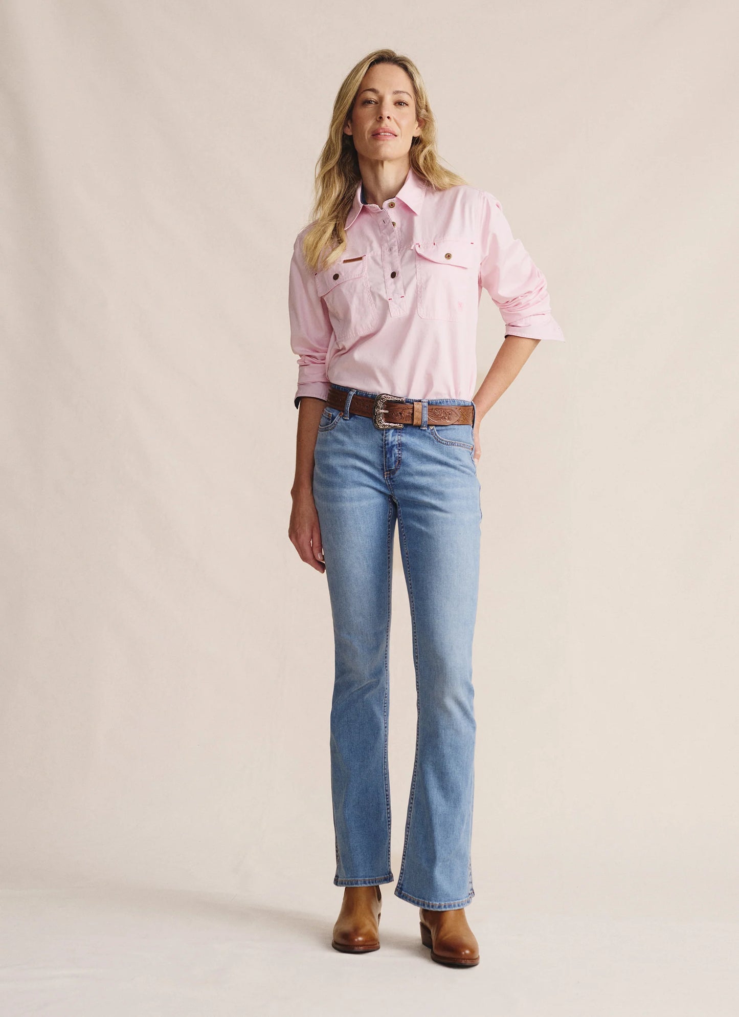 S.Kidman Womens Bimbi Mid Rise Boot Cut Regular Leg Jeans