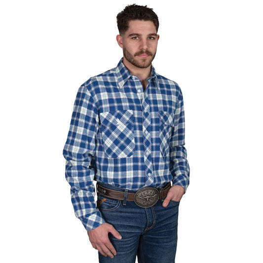 Just Country Mens Evan Full Button L/S Flannelette Workshirt