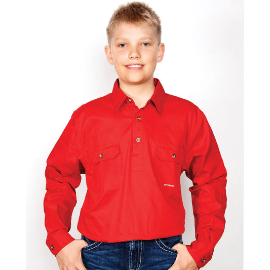 Just Country Kids Lachlan 1/2 Button L/s Shirt