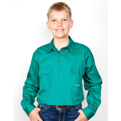 Just Country Kids Lachlan 1/2 Button L/s Shirt