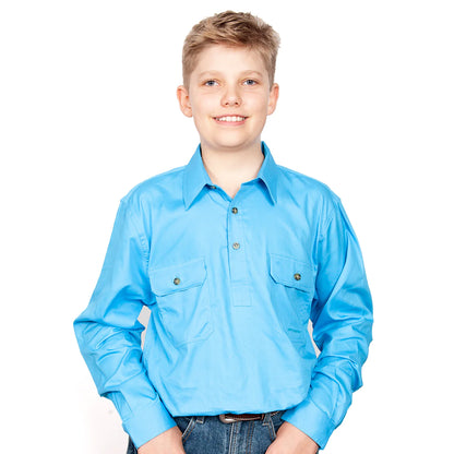 Just Country Kids Lachlan 1/2 Button L/s Shirt