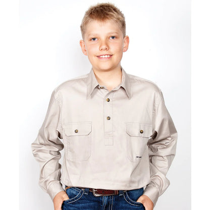 Just Country Kids Lachlan 1/2 Button L/s Shirt