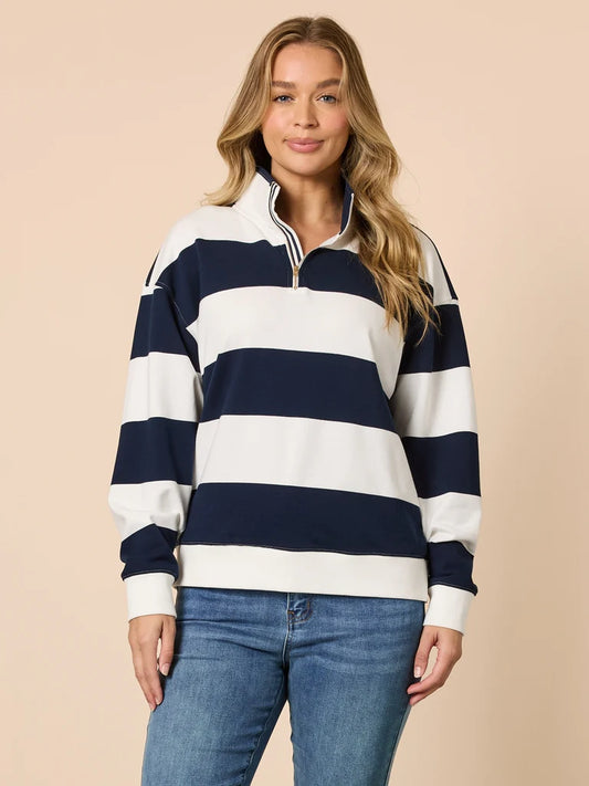 Threadz Womens Varsity Stripe Sweatshirt
