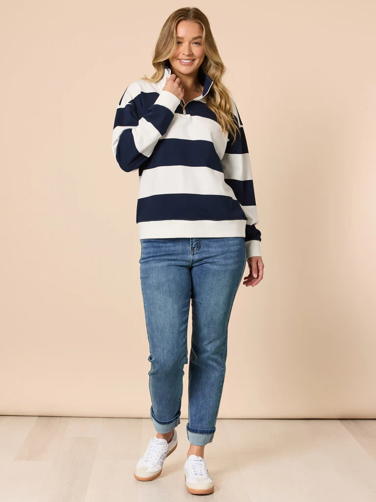 Threadz Womens Varsity Stripe Sweatshirt