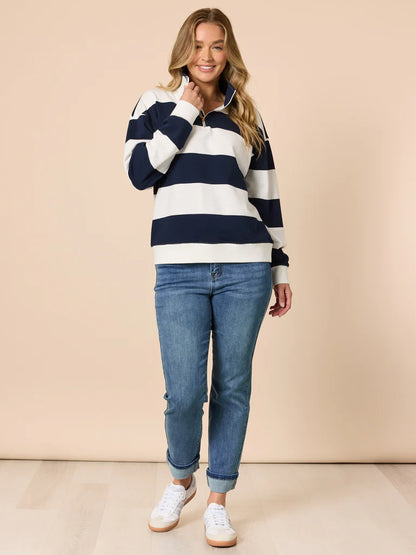 Threadz Womens Varsity Stripe Sweatshirt