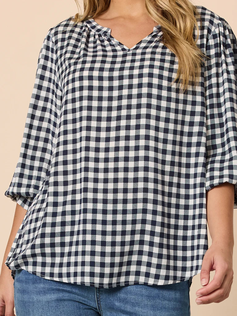 Threadz Womens Gingham Check Top