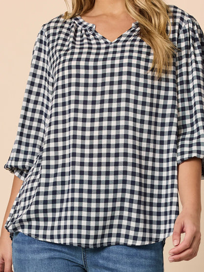 Threadz Womens Gingham Check Top