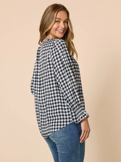 Threadz Womens Gingham Check Top