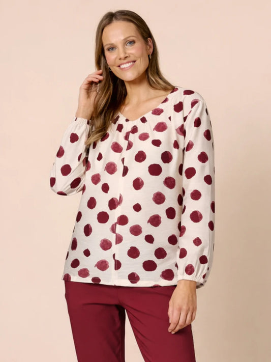 Clarity Womens Bordeaux Spot Top