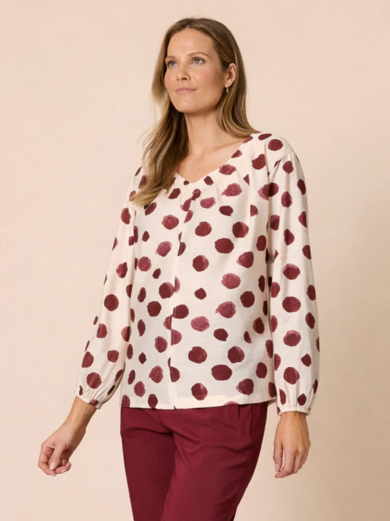 Clarity Womens Bordeaux Spot Top
