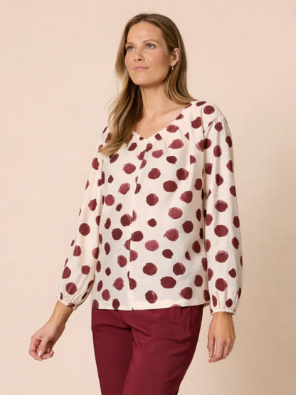 Clarity Womens Bordeaux Spot Top
