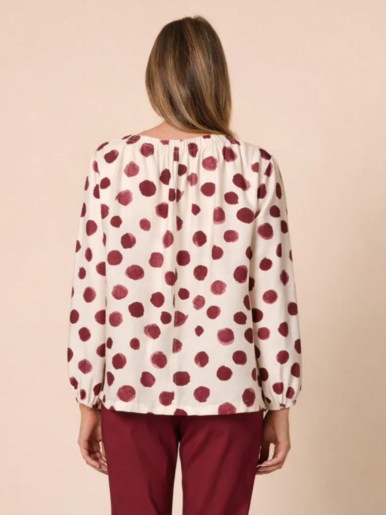 Clarity Womens Bordeaux Spot Top