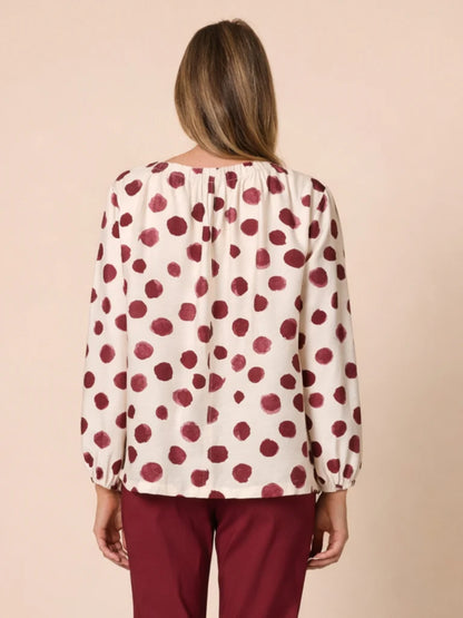 Clarity Womens Bordeaux Spot Top