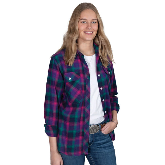 Just Country Womens Brooke Full Button L/S Flannelette Workshirt